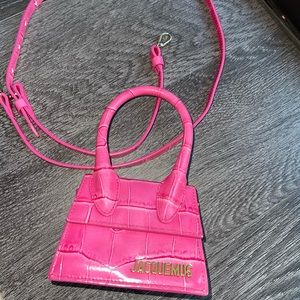 Jacquemus pink croc Le Chiquito bag